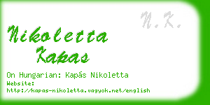 nikoletta kapas business card